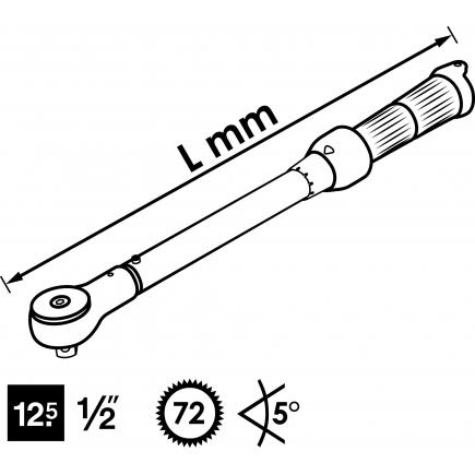 VIGOR V3899 Llave dinamométrica de 1/2 60-320Nm