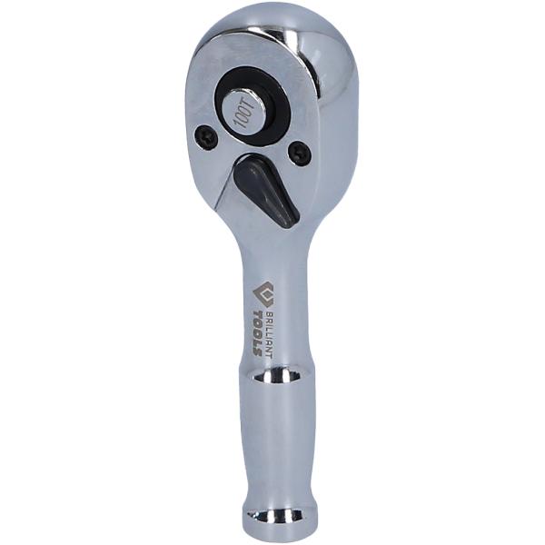 BRILLIANT TOOLS BT020999 - 1/4 mini reversible ratchet with metal handle,  100-tooth