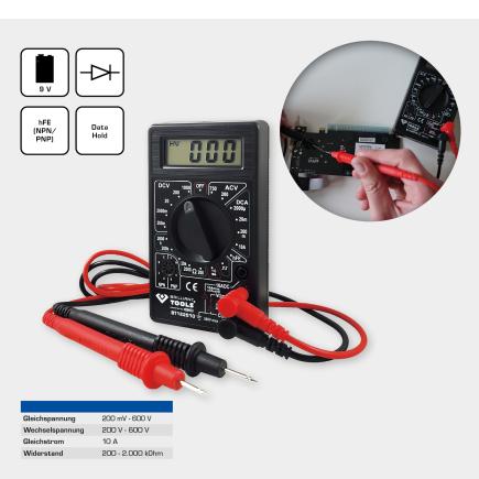 Multimètre numérique BT122900 - Brilliant Tools - Tension max 600V - Courant  10A - Filaire - Cdiscount Bricolage