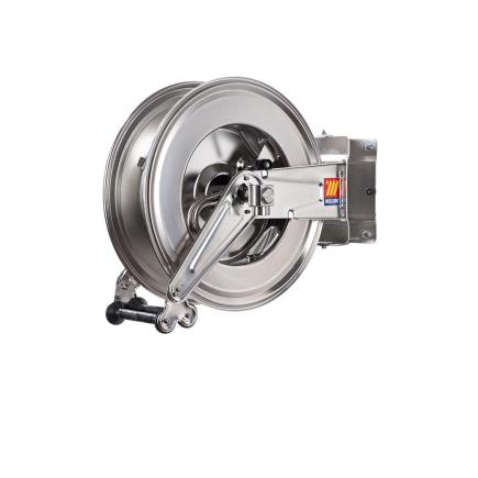 MECLUBE 071-2513-500 - Swivelling automatic hose reel in aisi 304 stainless  steel left-555 for food use 120°c 3/4 (without hose)
