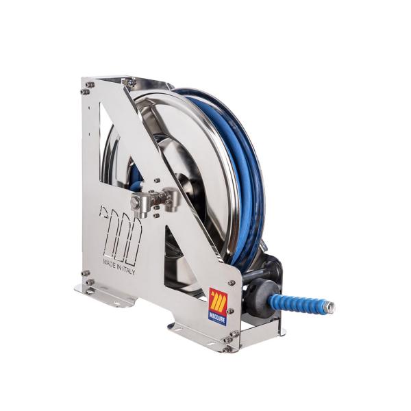 MECLUBE 073-2305-415 - Automatic hose reel in aisi 304 stainless steel  heavy-duty hdx-460 series for water 150°c ø1/215m