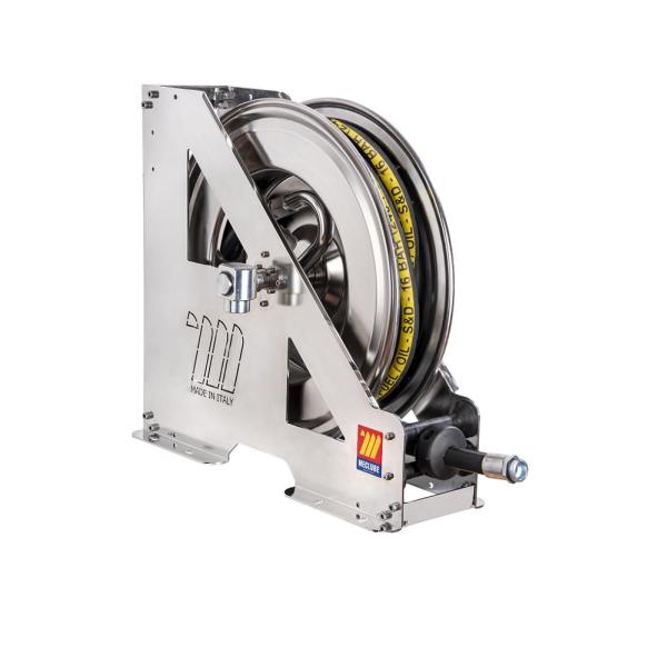 MECLUBE 073-2418-510 - Automatic hose reel in aisi 304 stainless steel  heavy-duty hdx-550 series for petrol ø3/4-19x27