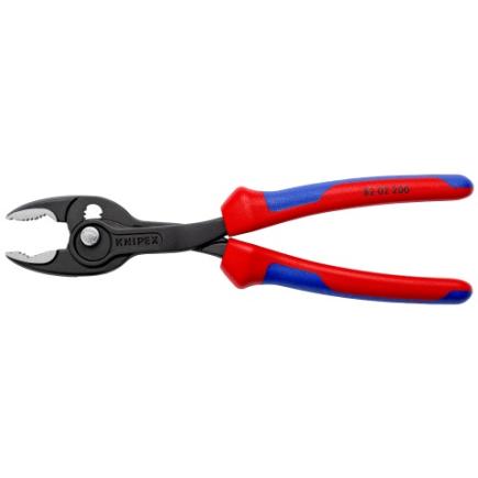 KNIPEX 82 02 200 TwinGrip slip joint pliers with multi-component grips  black atramentized 200 mm