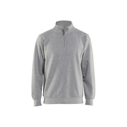 Half zipped college jersey Grey melange