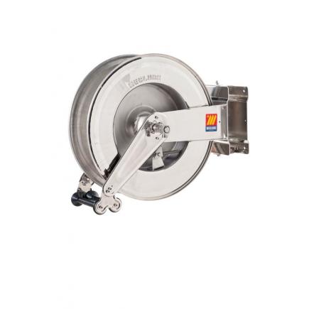 MECLUBE 071-2505-400 - Stainless steel hose reel AISI 304 swivelling FOR  WATER 150°C 200/400 bar Mod. SX 555 WITHOUT HOSE Inlet outlet M1/2G M1/2G