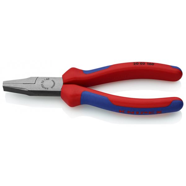KNIPEX Flat Nose Pliers black atramentized, head polished, handles with multi-component grips - 1