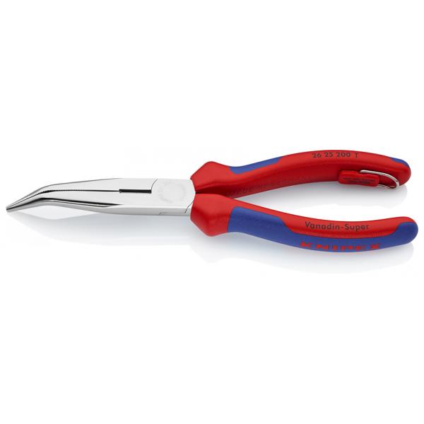 KNIPEX Snipe Nose Side Cutting Pliers (Stork Beak Pliers) chrome plated, handles with multi-component grips, with integrated tether attachment point - 1