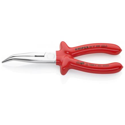 KNIPEX Snipe Nose Side Cutting Pliers (Stork Beak Pliers) chrome plated, handles with dipped insulation, VDE-tested - 1