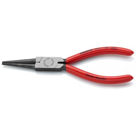 KNIPEX Long Nose Pliers black atramentized, head polished, handles plastic coated long, round jaws, smooth gripping surfaces - 1