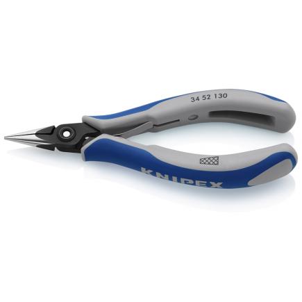 KNIPEX Precision Electronics Gripping Pliers burnished, head polished, handles with multi-component grips half-round jaws, with precision laser cut cross-shaping - 1