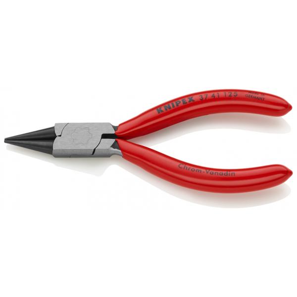KNIPEX Flat Nose Pliers for precision mechanics black atramentized, head polished, handles plastic coated, for bending wire loops round, pointed jaws to bend wire loops - 1