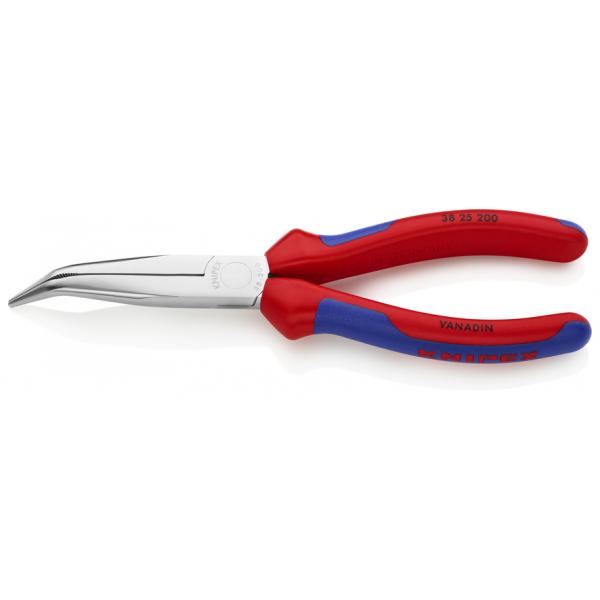 KNIPEX Mechanics' Pliers chrome plated, handles with multi-component grips 40° bent jaws - 1