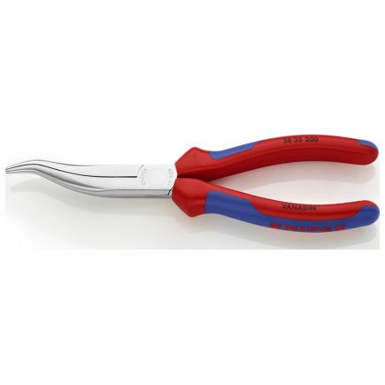 KNIPEX Mechanics' Pliers chrome plated, handles with multi-component grips curved tip - 1