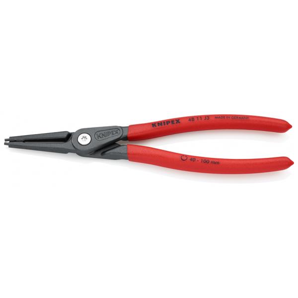 KNIPEX Precision Circlip Pliers for internal circlips in bore holes grey atramentized, handles with non-slip plastic coating straight tips - 1