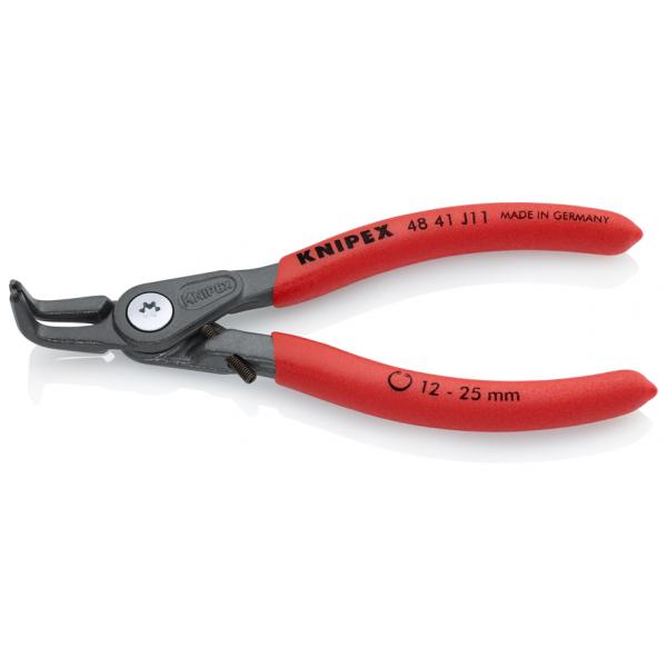 KNIPEX Precision Circlip Pliers for internal circlips in bore holes grey atramentized, handles with non-slip plastic coating, with overstretching limiter 90° angled tips - 1