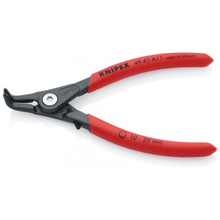 KNIPEX Precision Circlip Pliers for external circlips on shafts grey atramentized, handles with non-slip plastic coating, with overstretching limiter 90° angled tips - 1