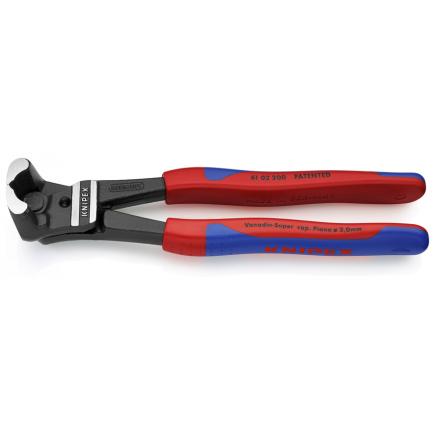 KNIPEX Bolt End Cutting Nipper high lever transmission black atramentized, head polished, handles with slim multi-component grips - 1