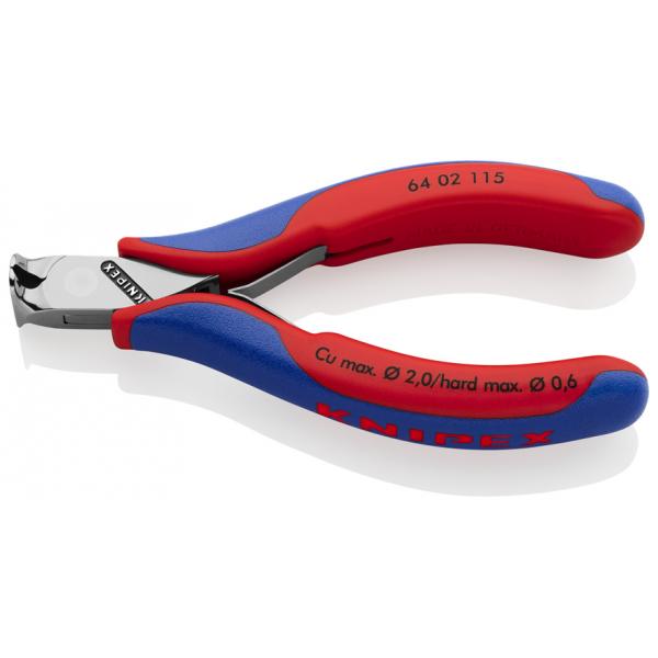 KNIPEX Electronics End Cutting Nipper head mirror polished, handles with multi-component grips - 1