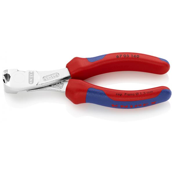 KNIPEX High Leverage End Cutting Nipper chrome plated, handles with multi-component grips - 1