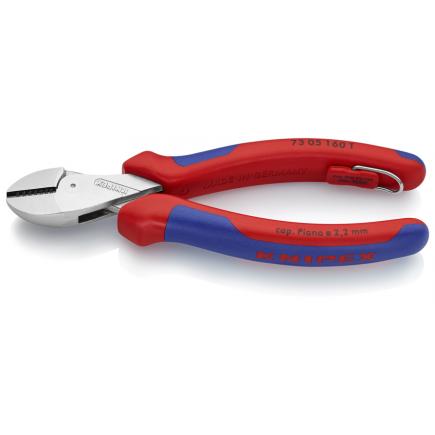 KNIPEX X-Cut® Compact Diagonal Cutter chrome plated, handles with multi-component grips, with integrated tether attachment point - 1