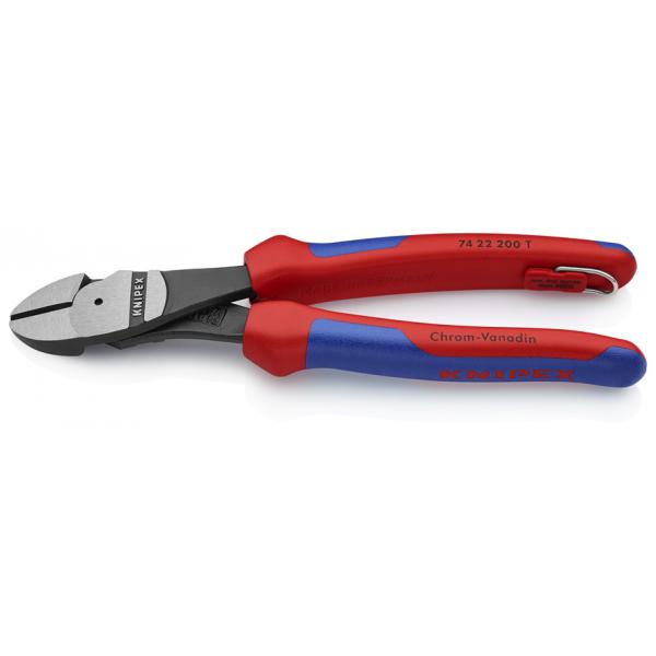 KNIPEX High Leverage Diagonal Cutter black atramentized, head polished, handles with multi-component grips, with integrated tether attachment point 25° angled handles - 1