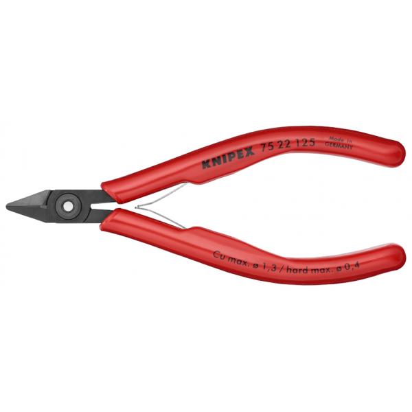KNIPEX Electronics Diagonal Cutter burnished, handles with plastic grips with small bevel - 1