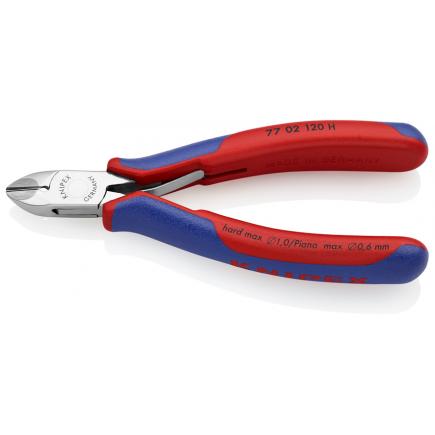 KNIPEX Electronics Diagonal Cutter with carbide cutting edges head mirror polished, handles with multi-component grips, round head - 1