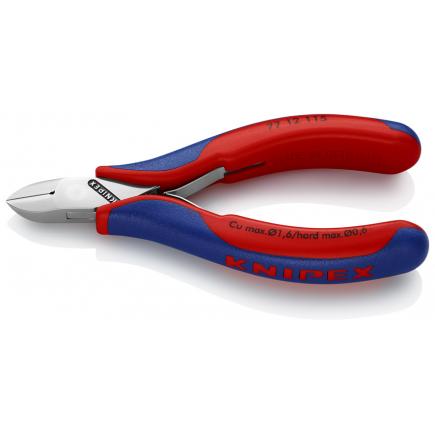 KNIPEX Electronics Diagonal Cutter head mirror polished, handles with multi-component grips, round head - 1