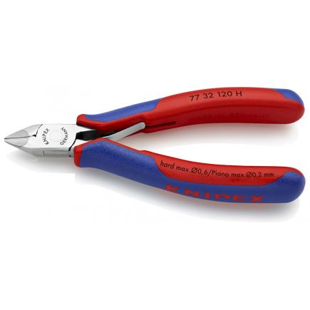 KNIPEX Electronics Diagonal Cutter with carbide cutting edges head mirror polished, handles with multi-component grips, pointed head with chamfer - 1