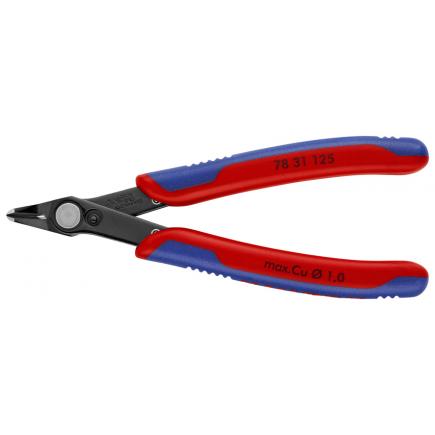 KNIPEX Electronic Super Knips® burnished, handles with multi-component grips, narrow head, Special tool steel, oil hardened in multiple stages - 1