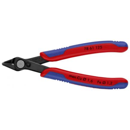 KNIPEX Electronic Super Knips® burnished, handles with multi-component grips, for cutting fibre optics, Special tool steel - 1