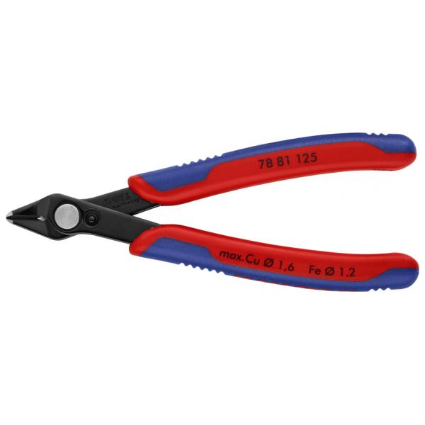 KNIPEX Electronic Super Knips® burnished, handles with multi-component grips, Special tool steel, oil hardened in multiple stages, precision-ground cutting edges with very small bevel suitable - 1