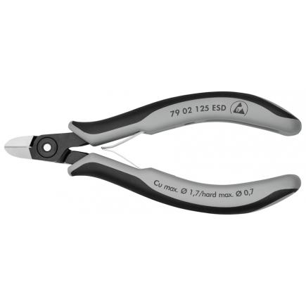 KNIPEX Precision Electronics Diagonal Cutter burnished, head polished, handles with multi-component grips, round head ESD - 1