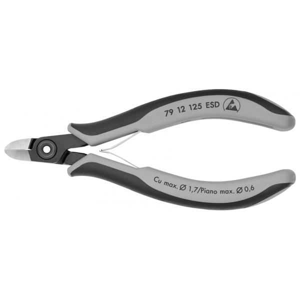 KNIPEX Precision Electronics Diagonal Cutter burnished, head polished, handles with multi-component grips, round head, special ESD - 1
