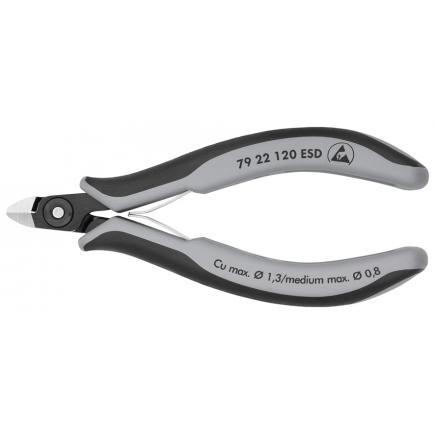 KNIPEX Precision Electronics Diagonal Cutter burnished, head polished, handles with multi-component grips, mini-head ESD - 1