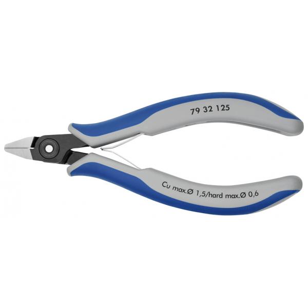 KNIPEX Precision Electronics Diagonal Cutter burnished, head polished, handles with multi-component grips, pointed head - 1