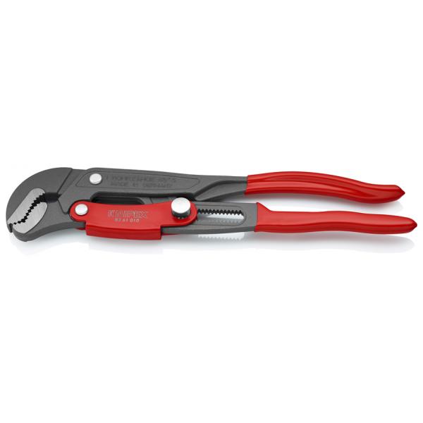 KNIPEX Pipe Wrench S-Type with fast adjustment grey powder coated, handles plastic coated - 1