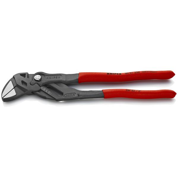 KNIPEX Pliers and a wrench in a single tool grey atramentized, head polished, handles with non-slip plastic coating - 1