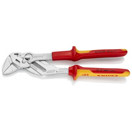 KNIPEX Pliers and a wrench in a single tool chrome plated, handles insulated with multi-component grips, VDE-tested - 1
