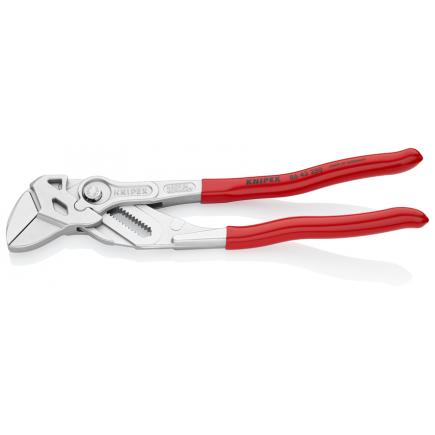 KNIPEX Pliers and a wrench in a single tool chrome plated, handles plastic coated, 15° angled pliers handle provides space - 1