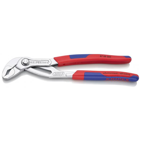 KNIPEX Cobra® Hightech Water Pump Pliers chrome plated, handles with slim multi-component grips - 1