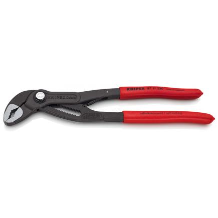 KNIPEX Cobra®...matic Water Pump Pliers grey atramentized, head polished, handles with non-slip plastic coating - 1
