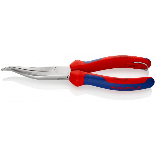 KNIPEX Mechanics' Pliers chrome plated, handles with multi-component grips, with integrated tether attachment point curved tip - 1