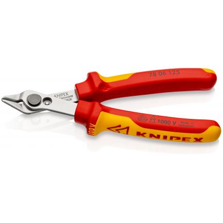 KNIPEX Electronic Super Knips® head polished, handles insulated with multi-component grips, VDE-tested, INOX - tool steel - 1