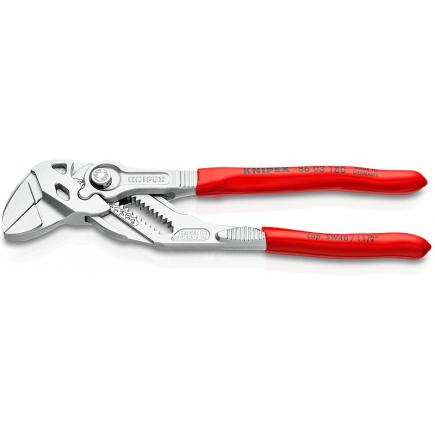 KNIPEX Pliers and a wrench in a single tool chrome plated, handles plastic coated, extra narrow gripping jaws - 1