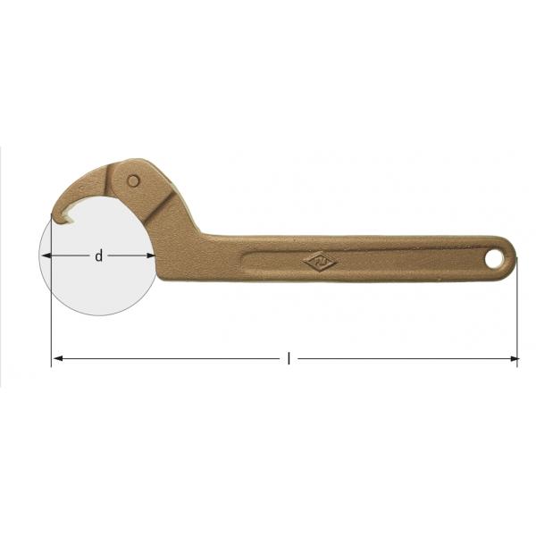 Hook Spanner, Adjustable, Aluminium Bronze (Metric)