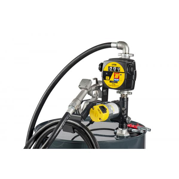 MECLUBE 090-5037-M45 Transfer electric kit pumps for diesel “Barrel Kit 45  lt/min 12V manual nozzle with flow meter