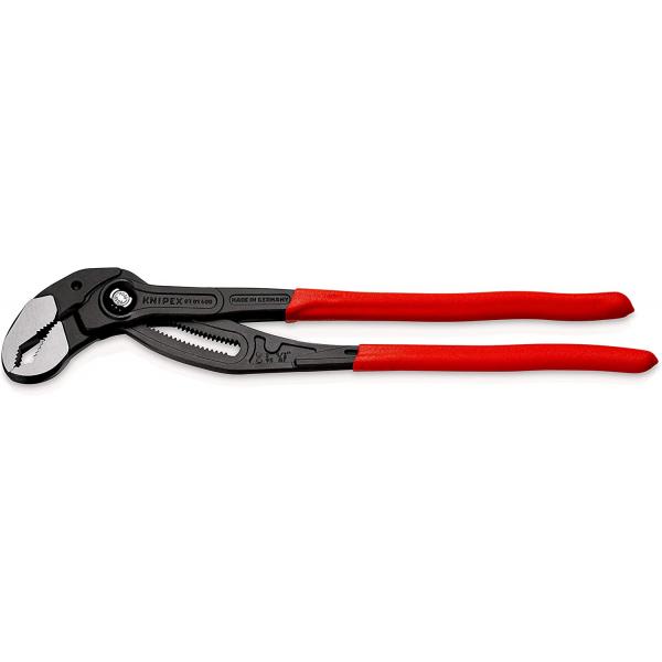 KNIPEX Cobra® XL / XXL Pipe Wrench and Water Pump Pliers grey atramentized, head polished, handles plastic coated - 1