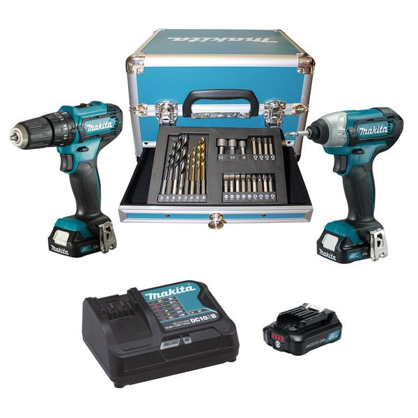 Uoverensstemmelse ineffektiv respekt MAKITA CLX228SAX2 set drive-drill, 3 batteries and charger - in case with  23 accessories | Mister Worker®