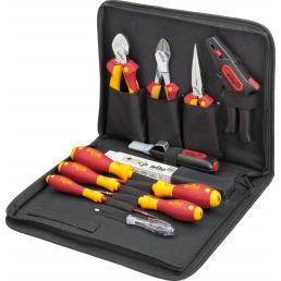 WIHA 44574 Tool set electrician mixed 1000V included belt pouch (18-pcs.)